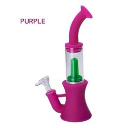 Silicone Beaker bong Hookahs with glass bowl Diffuse coloured Portable foldable Smoking Water pipe Bubbler Philtre Oil Rig Dab Rigs