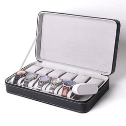 Watch Boxes & Cases 6/10/12 Grids Portable Box Organiser PU Leather Casket With Zipper Classic Multi-Functional Bracelet Display Case Hele22