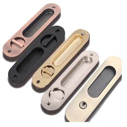 Invisible Door Locks Handle Double-sided Durable for Sliding Barn Wooden Door folding door hook lock deadlock holder lock 201013