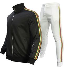 Men's Tracksuits Sportswear Suits Fashion Clothes Sports Casual Sweater New American Sports Suit Zipper Jackets Pants