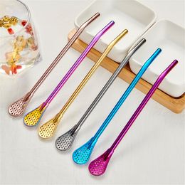 Spoon Straw Yerba Mate Pipette Straws 304 Stainless Steel Philtre Drinking Pipe Eco-friendly Multi-shape Tips