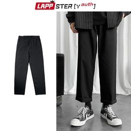 LAPPSTER Youth Black Korean Harajuku Sweatpants Summer Baggy Fashion Joggers Japanese Casual High Waist Tracksuit 220719