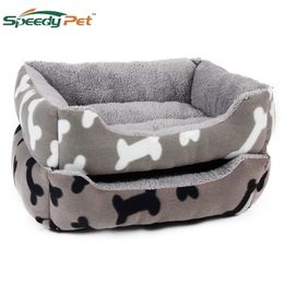 SelfWarmming Orthopaedic Luxury Dog Cat Bed Rectangle Pet with Paw Printing Winter s For Kittern Cats pet Supplies Y200330