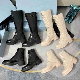 prad shoesPrad Designer Women Boots Rois Ankle Boot Leather Shoes Cloudbust Thunder Military Inspired Combat Mid Top Triple Cowhide Motorcycle Shoe LEK2 H2JK