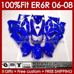 OEM Fairings Kit For KAWASAKI NINJA ER6 650 R ER 6 F 650R ER6F 06 07 08 Body 139No.90 650-R ER 6F ER-6F 2006 2007 2008 650R-ER6F 06-08 Injection Mould Bodywork glossy blue