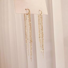 Dangle & Chandelier Arrival Fashion Long Metal Tassel Drop Earrings Korean Joker Sweet Lovely Heart Elegant Women EarringsDangle