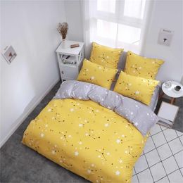 Alanna X series 5-6 Printed Solid bedding sets Home Bedding Set 4-7pcs High Quality Lovely Pattern with Star tree flower 201120