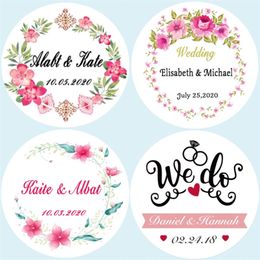 100 circular 37 cm wedding custom gift name stickers label party decoration paper 220618