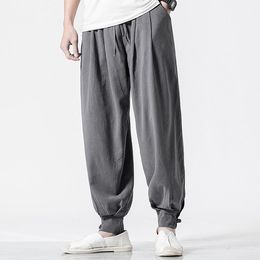 Men's Pants Spring Summer Mens Cotton Linen Loose Harem Casual Large Size Comfortable Trousers M-5XL M7Men's