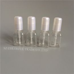 50pcs/lot 5g Clear Plastic Empty Square Nail Polished Bottle With White Cap Brush Plastic Nail Bottle For Children T200819