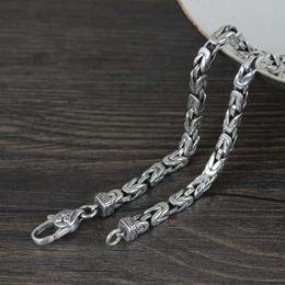 Chains Sterling Silver Vintage Chain Necklace Man Male Thai 5mm Thickness Woven Jewerly GiftChains ChainsChains