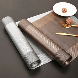 Europe Simple Luxurious Waterproof Oil proof Tea Table Mat All match PVC Texture Long Runner Non slip Breathable Fla 220615