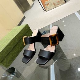 Designer Sandals Woman Slippper Platform Slides 7CM Thick Heels Sliders Fashion Sandales Summer Lady Shoes Real Leather Embroider With Box