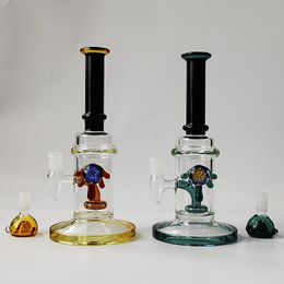 Wholesale Unique Showerhead Perc Hookahs Thick Glass Bong Oil Dab Rigs Straight Tube Bongs Heady Glass Water Pipes 14mm Joint With Bowl