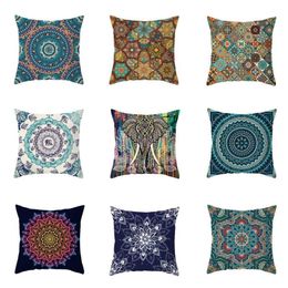 Pillow Case Mandala Printing Decorative Pillowcase India Elephant 45 45CM Pattern Cover KussensloopPillow