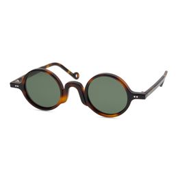 Men Sunglasses Women Vintage Round Eyeglasses Sun Glasses Polarised Dark Green Grey Lens Glasses Retro Small Frame Eyewear with Box