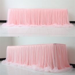 Tulle Tutu Table Skirt for Party Wedding Home Decoration Birthday Party / Baby Shower Table Skirt 201007