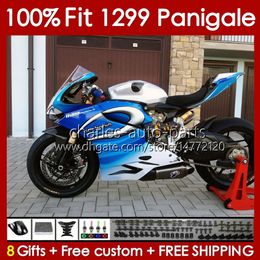 Injection Mould Body For DUCATI Panigale 959R 1299R 959S 1299S 2015-2018 Bodywork 140No.111 959 1299 S R 2015 2016 2017 2018 959-1299 15 16 17 18 OEM Fairing blue white blk