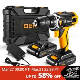 Sharker 20V Cordless Drill Electric Screwdriver Mini Wireless Power Driver DC LithiumIon Battery 38Inch 2 Speed Y200323