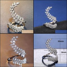 -Band Rings Jewelry Leaf Crystal for Women Cocktail Party Party Bridal Wedding noivado aniversário Dia dos namorados Drop Dated Drop 2021 RK14H