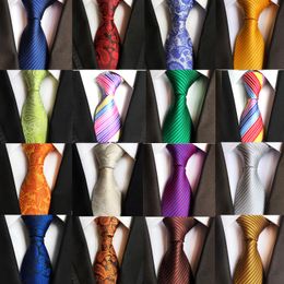 Striped Silk Tie 8cm Paisley Necktie Red Bule Purple Neck for Men Formal Business Wedding Party Ties