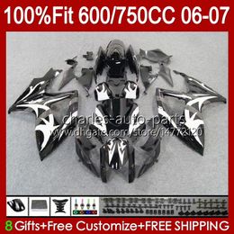 OEM Bodywork For SUZUKI GSXR 750CC 600CC 750 600 CC 06-07 Body 130No.52 GSXR600 GSXR750 K6 GSX-R750 06 07 GSXR-750 GSXR-600 2006 2007 Injection mold Fairing glossy black