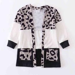 Girlymax Mommy & me Long Sleeve Outfits Baby Girls Leopard Cardigan Sweater Top Boutique Kids Clothing