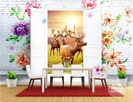 3d wallpaper mural Custom living room bedroom wallpaper shand painted flower forest TV background wall