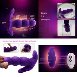 Nxy Anal Toys 360 Degree Swing G spot Vibrate Strapless Strap on Panties Wireless Remote Clitoral Vibrator Sex for Women Men 220420