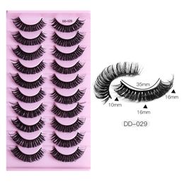 Thick Curly 3D False Eyelashes Soft & Vivid Messy Crisscross Reusable Hand Made D Curling Fake Lashes Full Strip Makeup for Eyes Easy to Wear DHL
