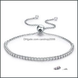 Link Chain Bracelets Jewellery Bamoer 925 Sterling Sier Sparkling Strand Bracelet Women Link Tennis 3 Colours 1775 V2 Drop Delivery 2021 Guzse