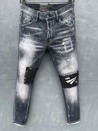 DSQSURY Jeans DSQ Jeans da uomo di design di lusso Jeans skinny strappati Cool Guy Foro causale Denim Fashion Brand Fit Jeans Pantaloni lavati da uomo 1040