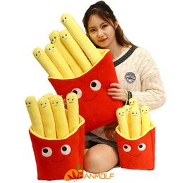 Cm Five Fries An Emotional Red Bag Snack Food Plush Pillow Home Decorating Party prop Children Present J220704