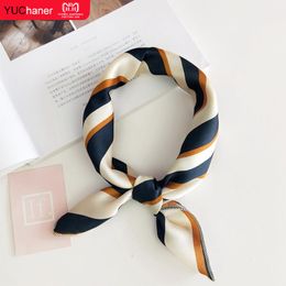Hair Scarf Tie Animal Print Luxury Satin Small Square Silk Neck Ring Winter Head For Wome Neckerchief Fashion