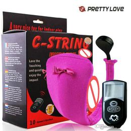 vibrator string toy Canada - Pink C-String Invisible Secret 20 Speed Vibration Wireless Remote Control Vibrators New Design Vibrators Sex Toys for Women2240