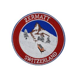 Switzerland Zermatt Scenery Embroidery Patches Sewing Notions For Clothing Jeans T-shirts Iron On Custom Patch