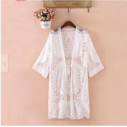 Women Stylish Lace Crochet Cover-ups Summer Sexy Beachwear Solid Colour For Swimming Accessories Women's Swimwear