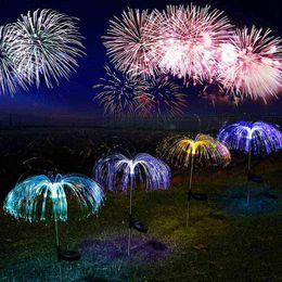 Solar Jellyfish Light Colours Change Waterproof Decor Beautiful Flower Lighting Landscape Walkway Solar Garden Lighting Outdoor J220531