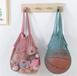 Shopping Bags Handbags Shopper Tote Mesh Net Woven Cotton Bags String Reusable Fruit Storage Bags Handbag Reusable Home Storage Bag GCA13169