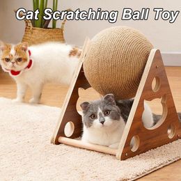 Cat Toys Scratching Ball Wear-resistant Claw Board Solid Wood Climbing Frame Self-hey Toy Scratcher For CatCat ToysCat