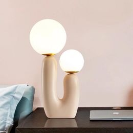 Table Lamps Nordic Ins Style Creative Art Lamp Modern Minimalist Bedroom Bedside Glass Children's Room Net Red LED LampTable