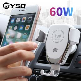 60W Fast Qi Car Wireless Charger For iPhone 13 12 11 Pro XS Max XR X Samsung S10 S9 Wireless Charging Phone