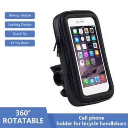 Waterproof Bike/Motorcycle Bag Cases Phone Holder 360 Degree Rotatable Touch Screen Motorcycle Bicycle Handlebar Phone Case
