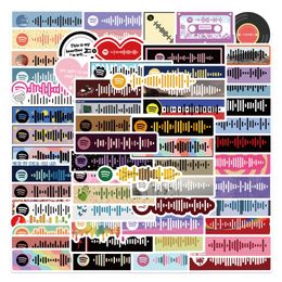 68Pcs Colorful Music Symbol Stickers Skate Accessories Waterproof Vinyl Watercolor Sticker For Laptop Luggage Bicycle Motorcycle Phone Skateboard Decals