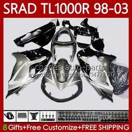 OEM Body For SUZUKI SRAD TL-1000 TL 1000 R TL1000R TL-1000R 98-03 Bodywork 118No.23 TL1000 R 98 99 00 01 02 03 TL 1000R 1998 1999 2000 2001 2002 2003 Fairing Kit Silver black
