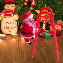 Christmas Decorations Electric Santa Claus With Face Cover Climbing Ladder Decor Gift Toy