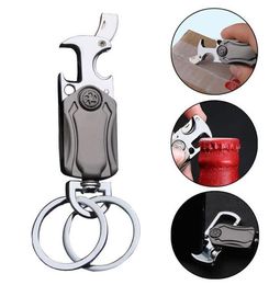 Multifunctional Bottle Opener Keychain Letter Opener Men's Car Waist Buckle Personalised Business Key Ring SN4500