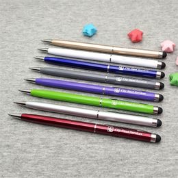 Coloful Stylus touch pencil Anniversary souvenirs 100set Personalised wedding gifts for guests custom free with any text 220621