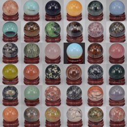 Decorative Objects & Figurines Natural Gemstone Rose Quartz Crystal Reiki Healing Sphere Ball Massage Egg Globe Home Decor CollectionDecorat