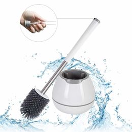 Eyliden TPR Toilet Brush with a Thoughtful Designed Tweezer and Holder Set Silicone Bristles for Bathroom Washroom Cleaning 220511